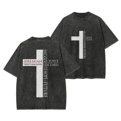 For I Know the Plans I Have For You Says the Lord Men's Casual Washed Cotton T-shirt