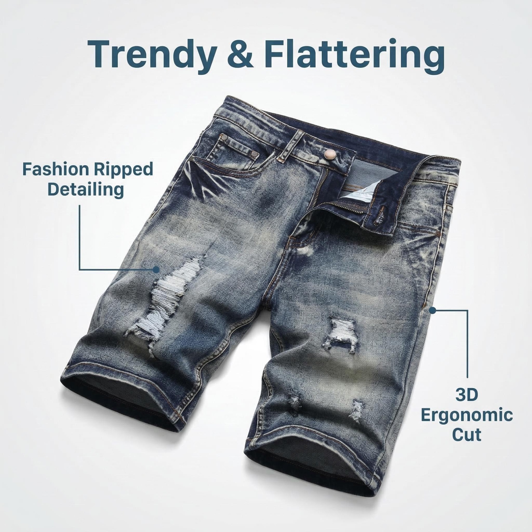 Men's Slim Fit Stretch Denim Shorts