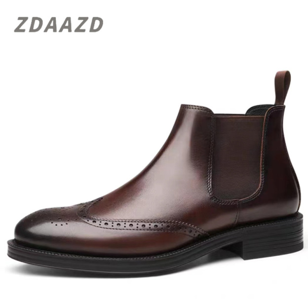 Solid color mid-calf Chelsea boots