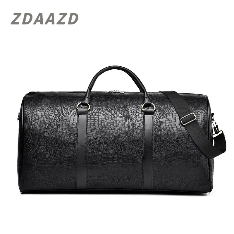 Crocodile Leather Waterproof Large Capacity Men's Travel Bag