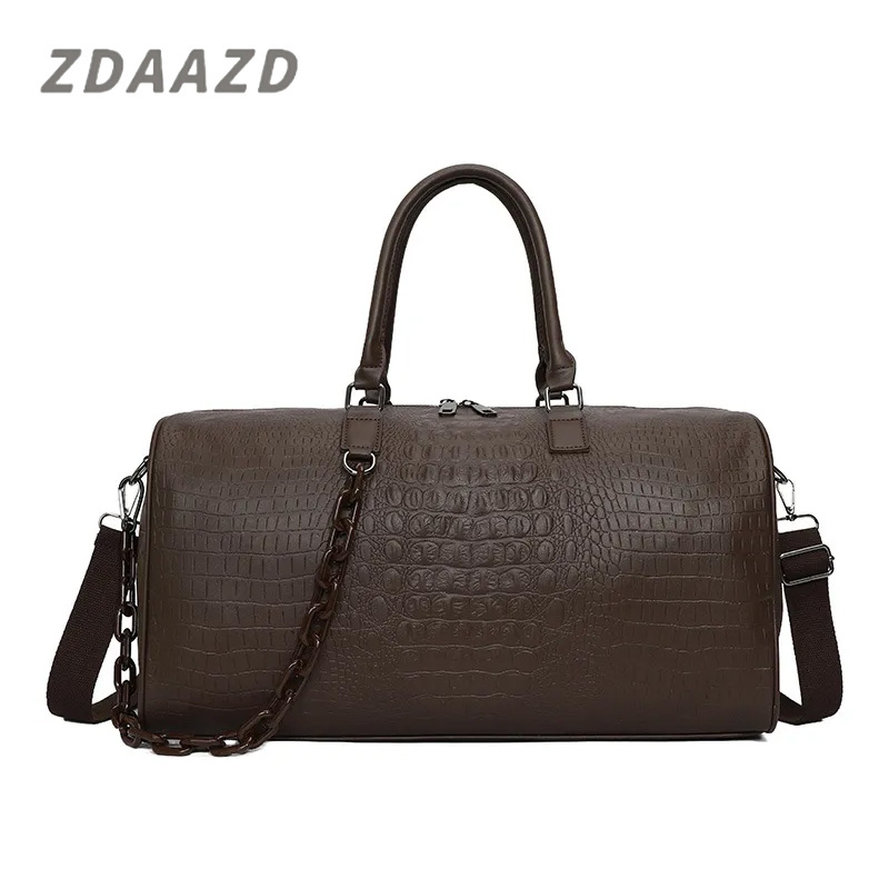 Short trip bag large capacity crocodile leather waterproof man
