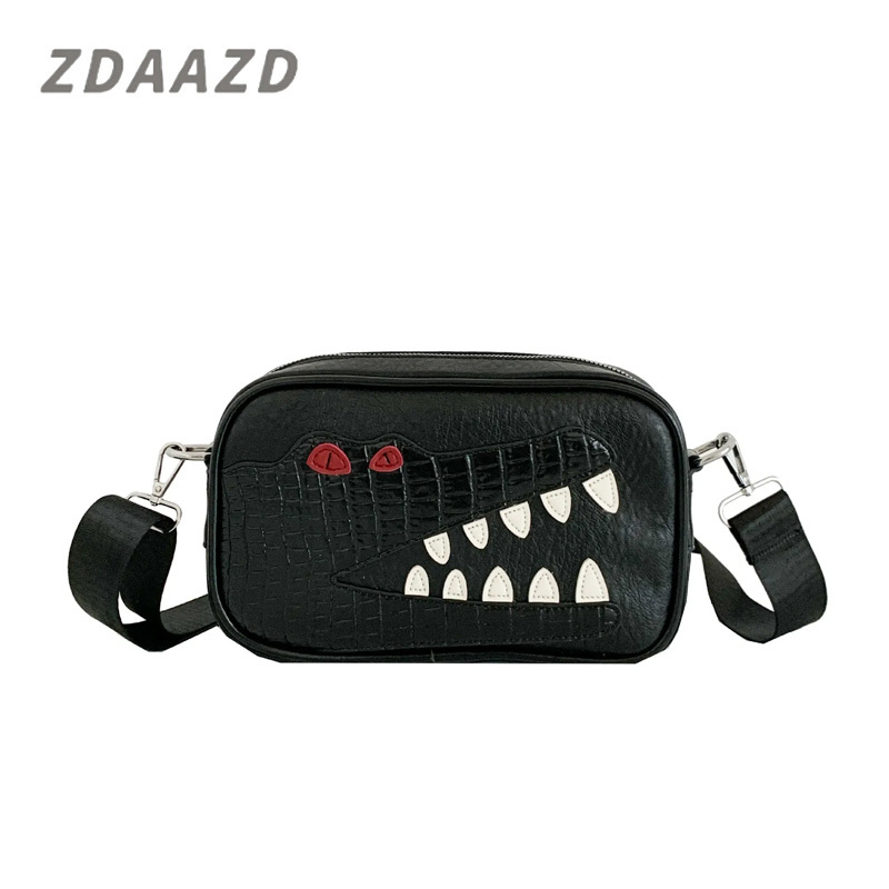 Crocodile Leather Cowhide Personalized Shoulder Slanting Small Square Bag