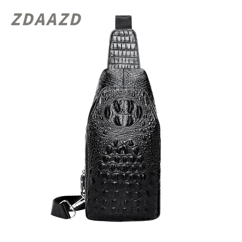 Crocodile Leather Chest Bag Shoulder Bag Slanting Cross Men's Bag