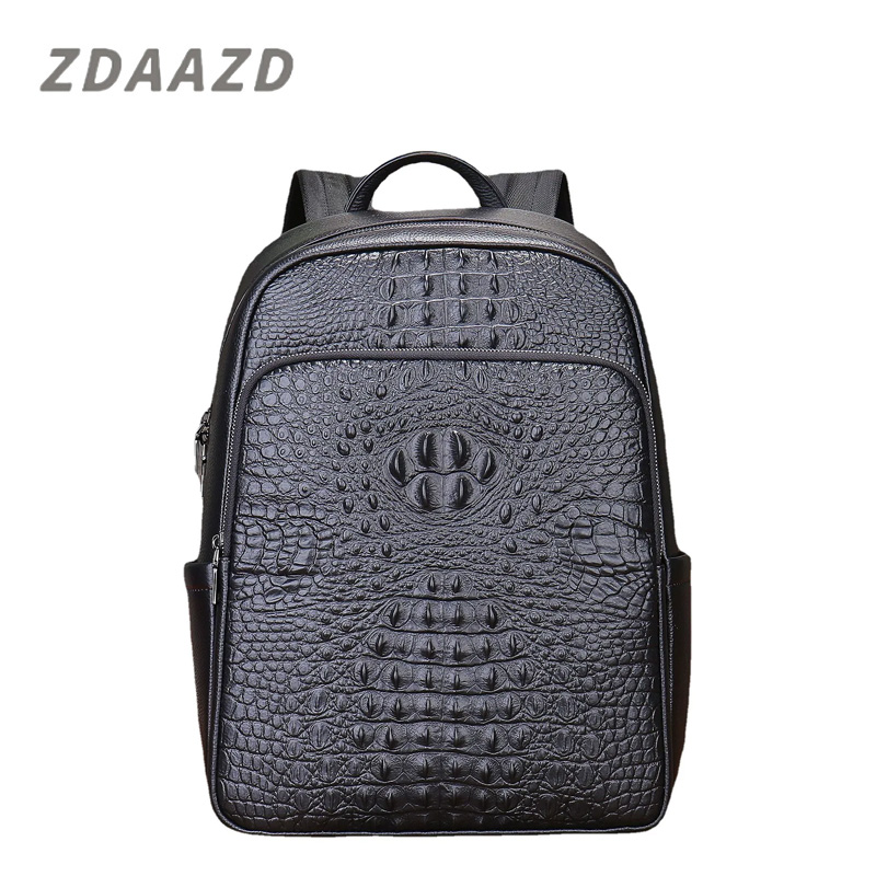 Crocodile leather simple leisure computer shoulder bag large capacity lightweight travel bag