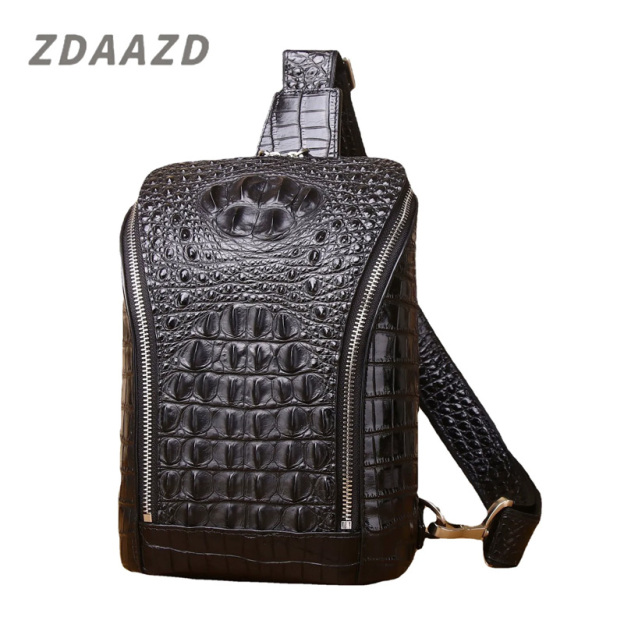 Crocodile Leather Chest Bag Slanting Crossbody Bag Shoulder Casual Men's Bag