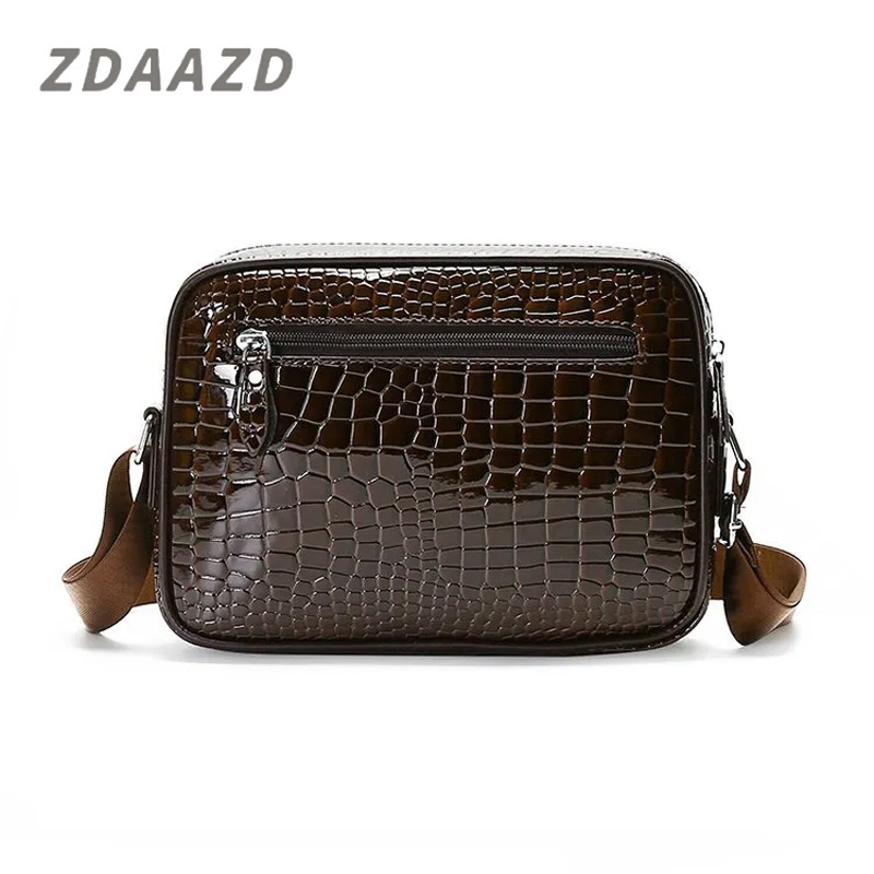 Crocodile leather men's and women's shoulder crossbody bag fashion shiny texture backpacks