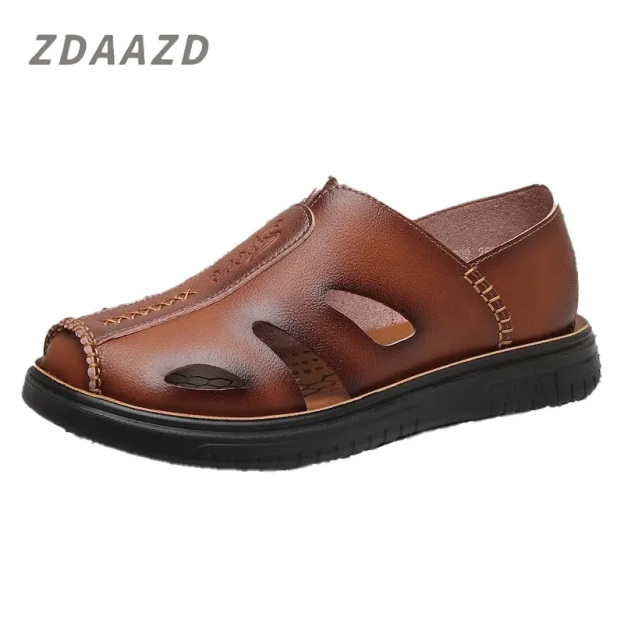 Outdoor leisure cowhide sports non-slip beach shoes