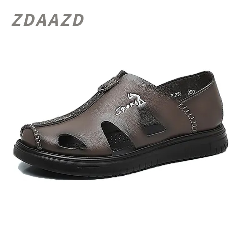 Summer Genuine Cowhide Men's Baotou Sandals