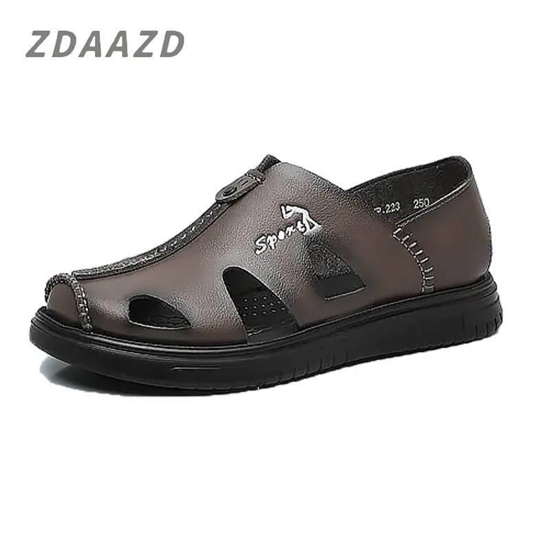 Summer Genuine Cowhide Men's Baotou Sandals
