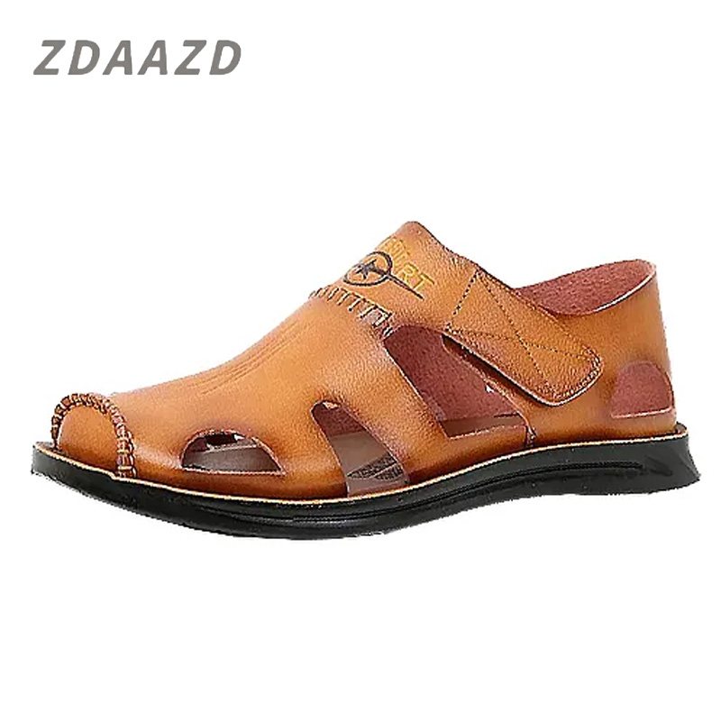 Cowhide soft sole two wear casual men's sandals