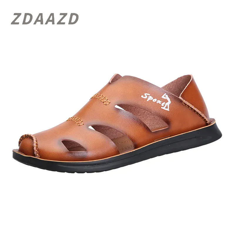 Cowhide Trend Flat Non-slip Beach Shoes