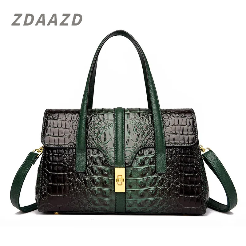 Crocodile leather women's handbag
