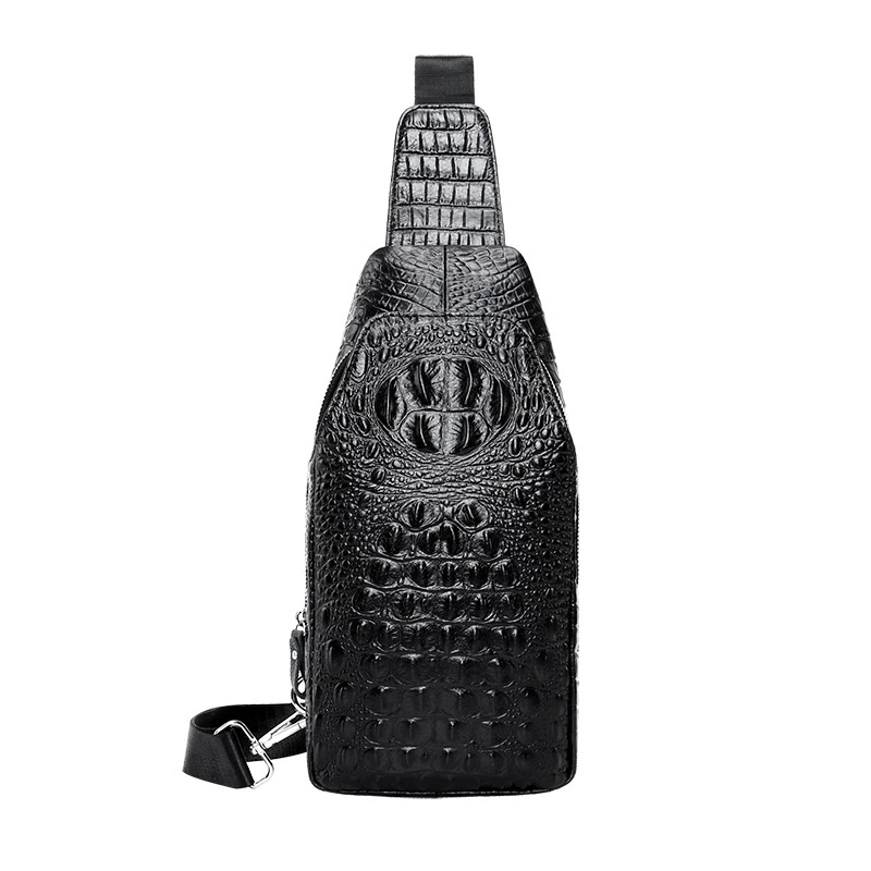 Crocodile Leather Chest Bag Shoulder Bag Slanting Cross Men's Bag-Zdaazd