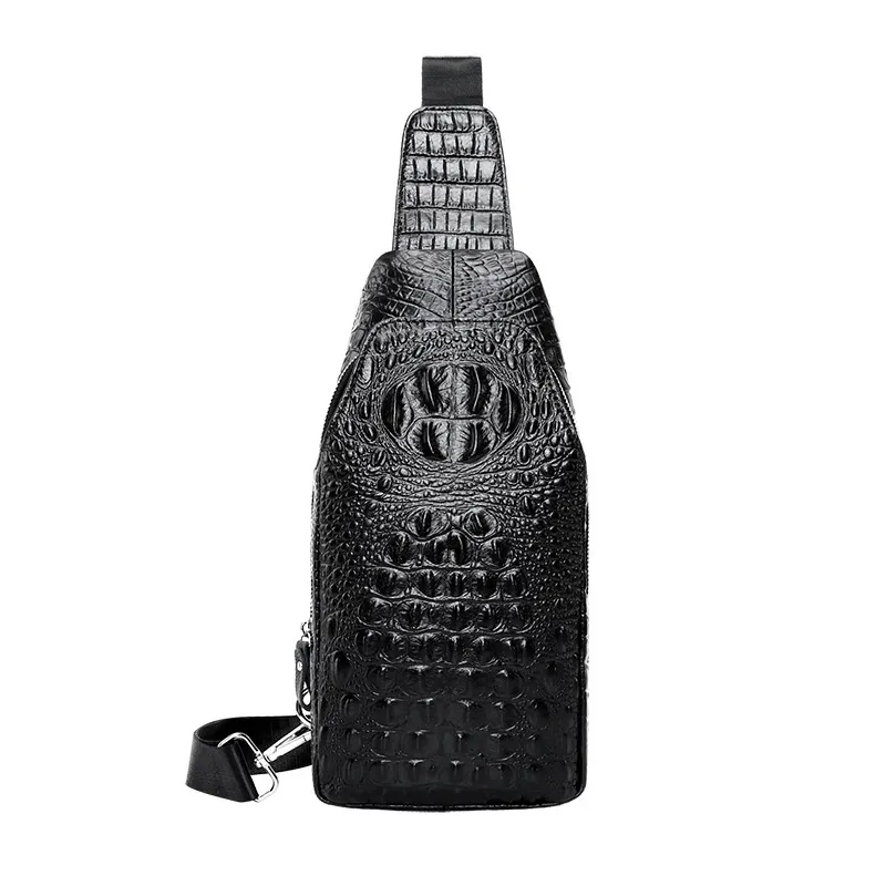 Crocodile Leather Chest Bag Shoulder Bag Slanting Cross Men's Bag-Zdaazd
