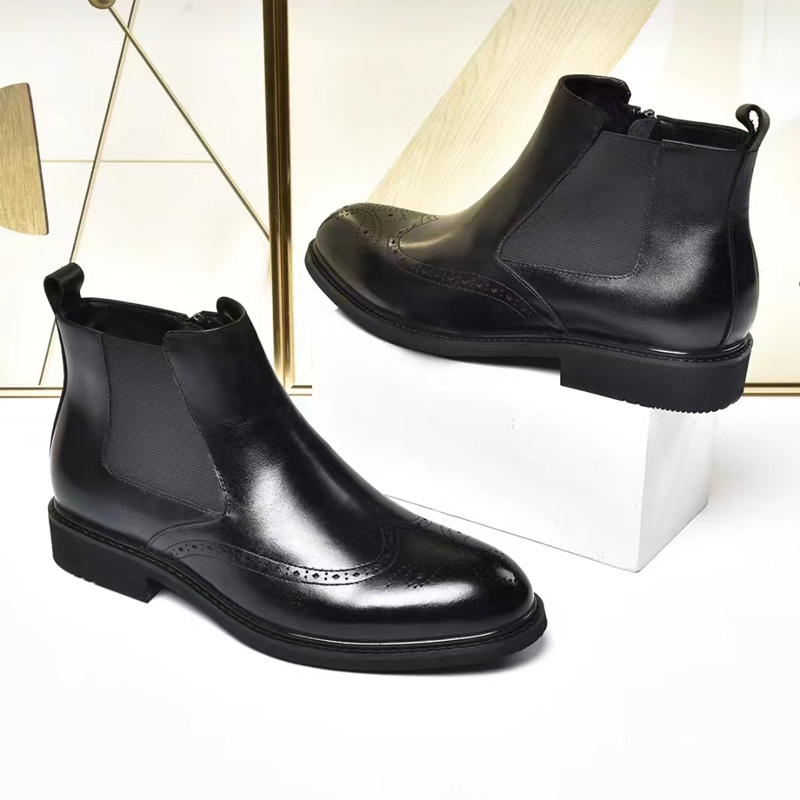 Solid color mid-calf Chelsea boots