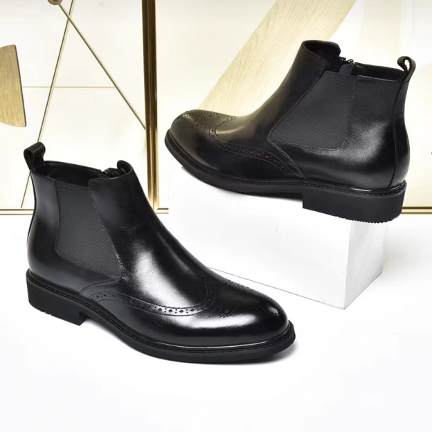 Solid color mid-calf Chelsea boots