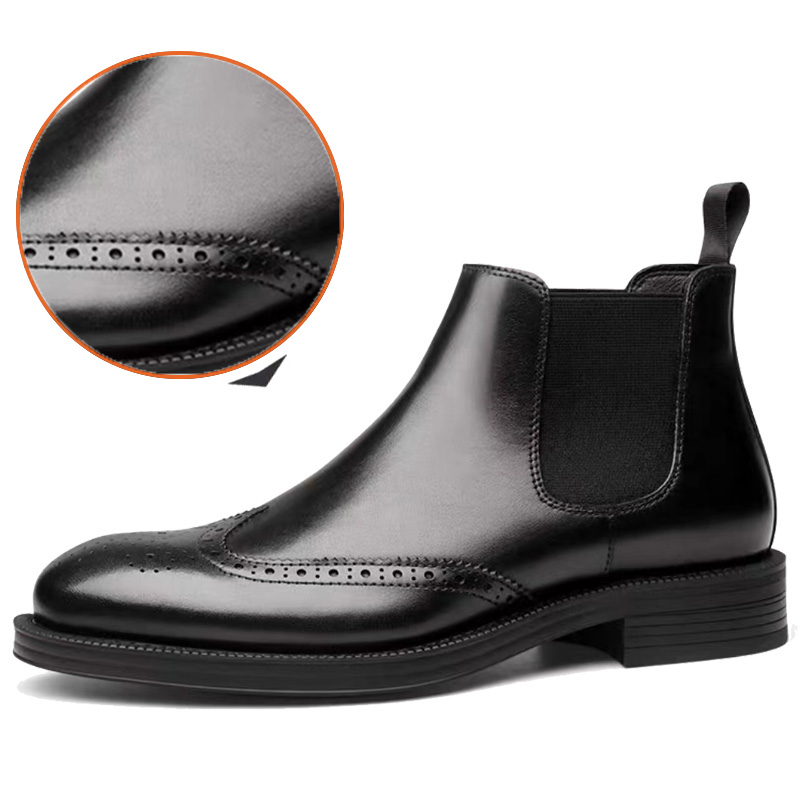 Solid color mid-calf Chelsea boots