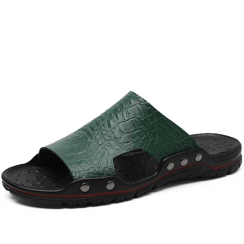 Crocodile Leather Non-Slip Sandals-Zdaazd