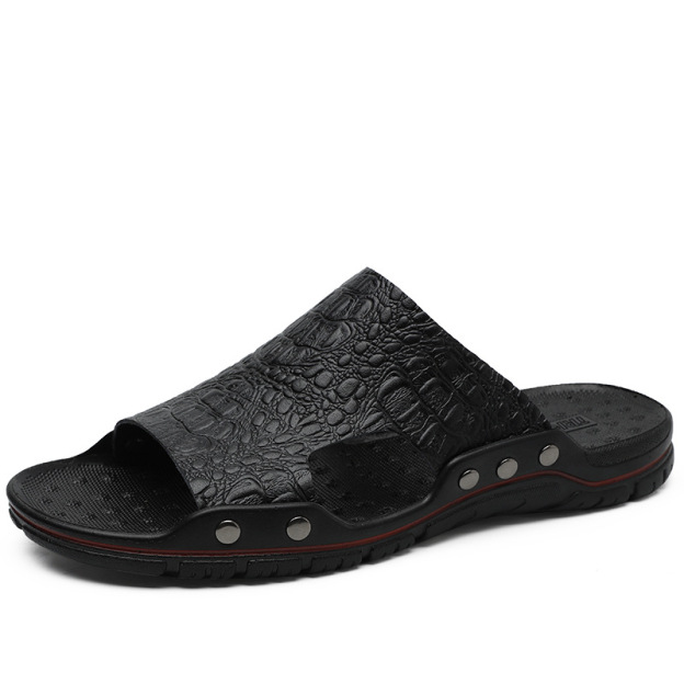 Crocodile Leather Non-Slip Sandals-Zdaazd