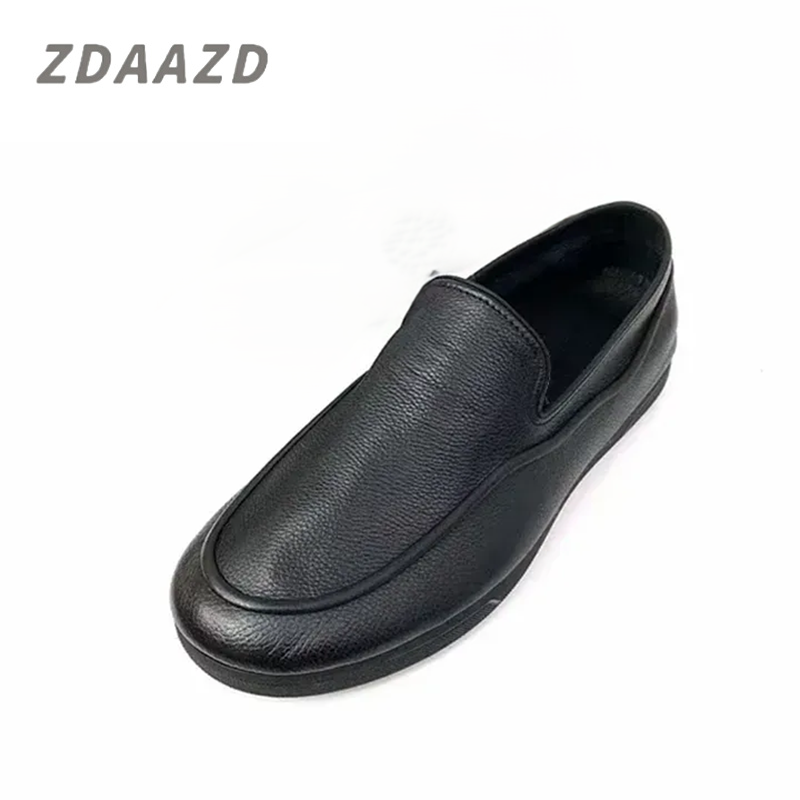 Casual fashion soft bottom flat heel leather shoes