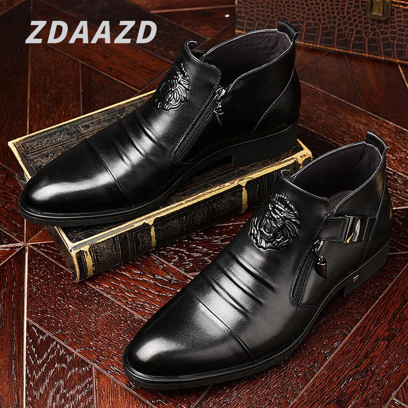 New British style pointed leather shoes