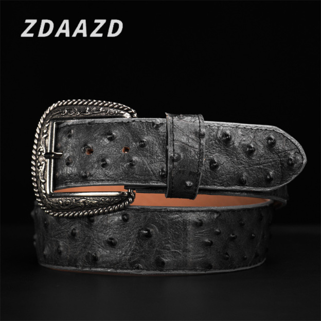 Pure natural high-quality ostrich leather belt