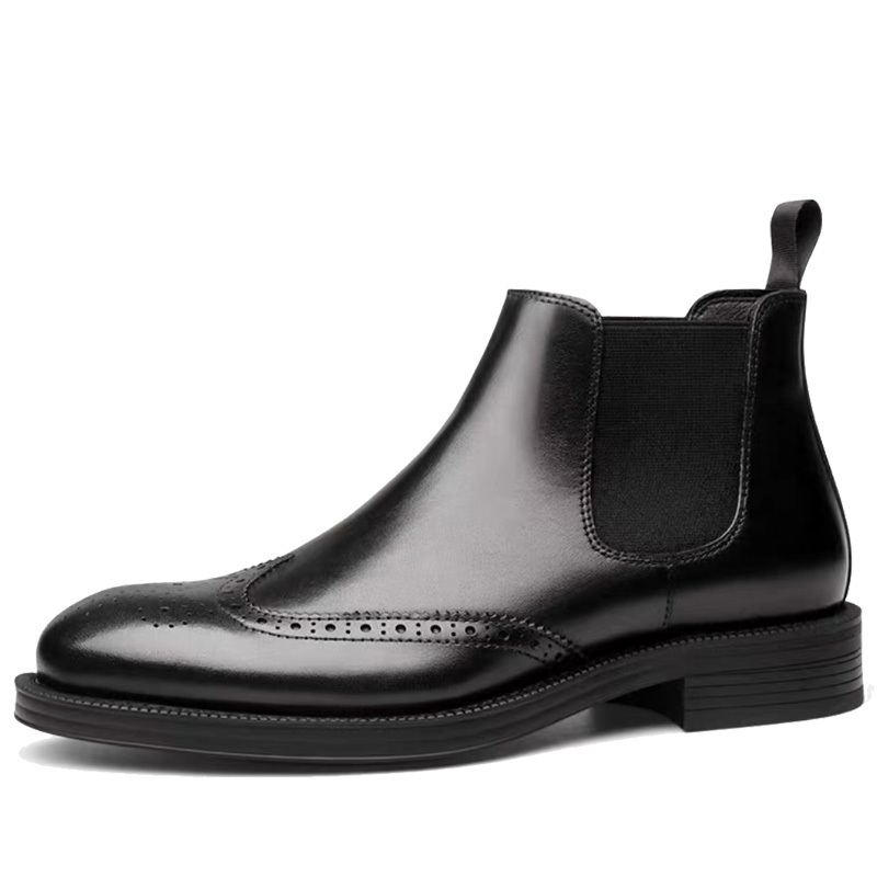 Solid color mid-calf Chelsea boots