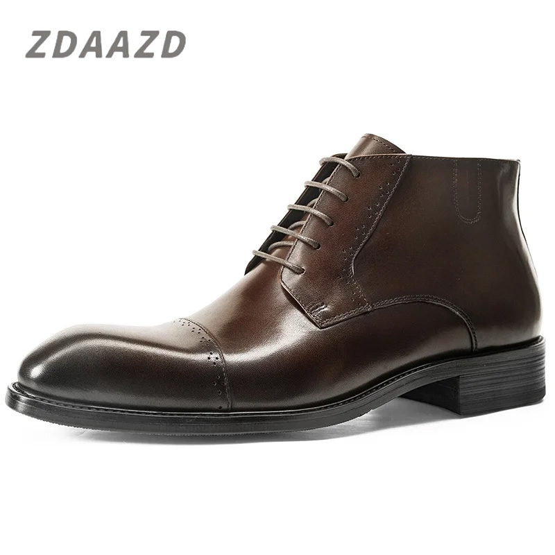 Casual square-toe leather shoes