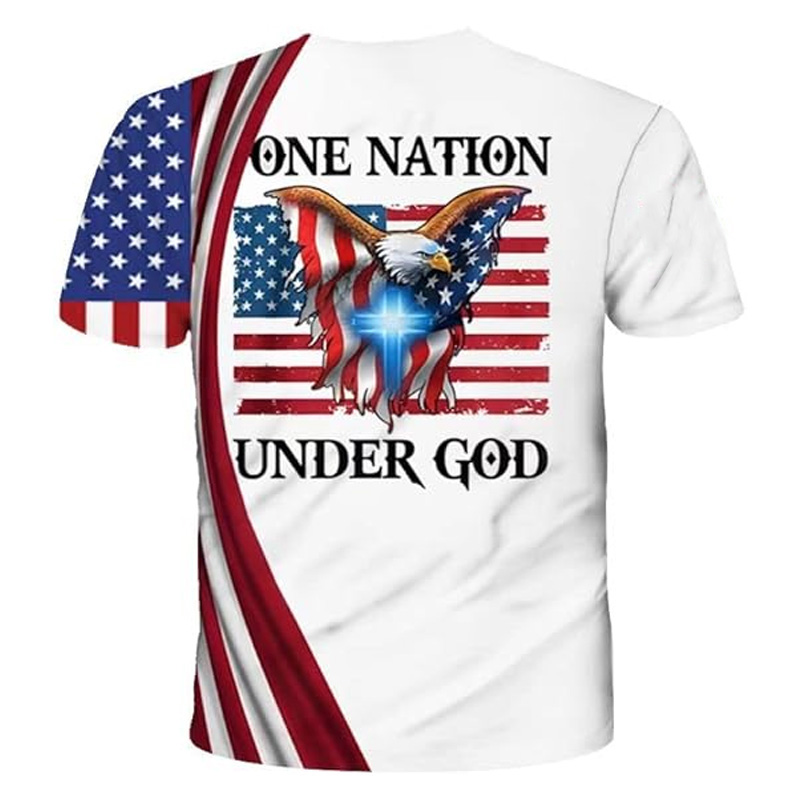 3D Printed Crew Neck Short-Sleeve T-Shirt