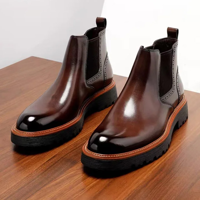 Retro British leather ankle boots