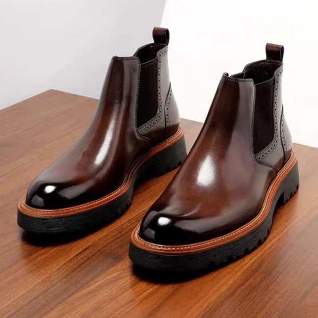 Retro British leather ankle boots