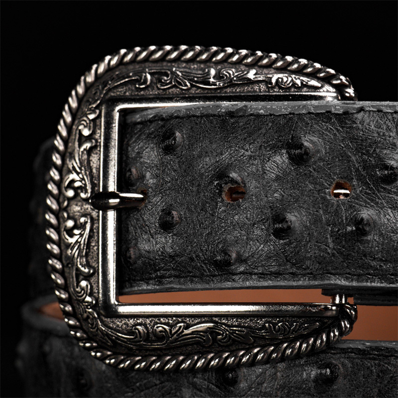 Pure natural high-quality ostrich leather belt