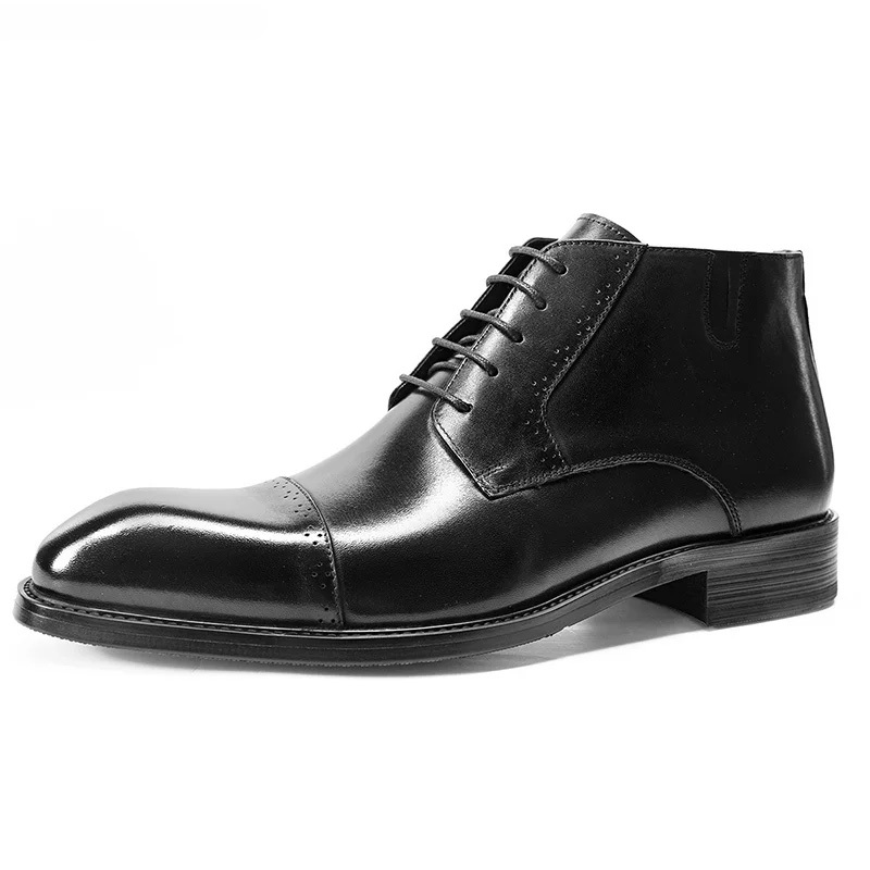 Casual square-toe leather shoes