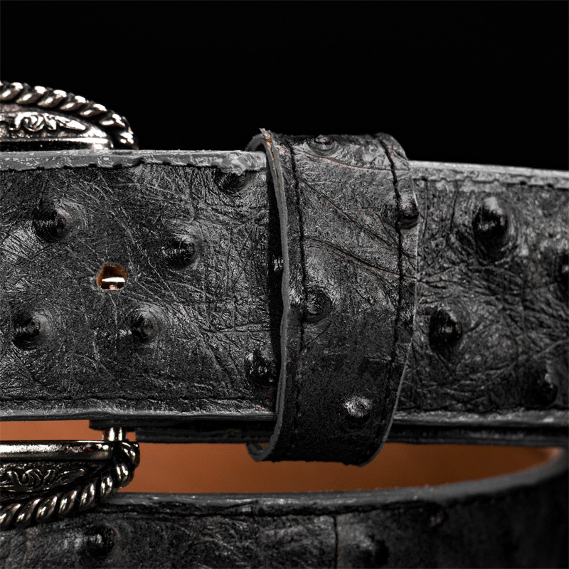 Pure natural high-quality ostrich leather belt