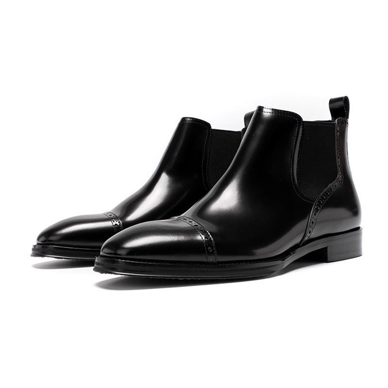 New Men's Mid-Top Pointed Toe Chelsea Boots