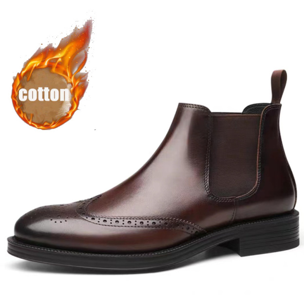 Solid color mid-calf Chelsea boots