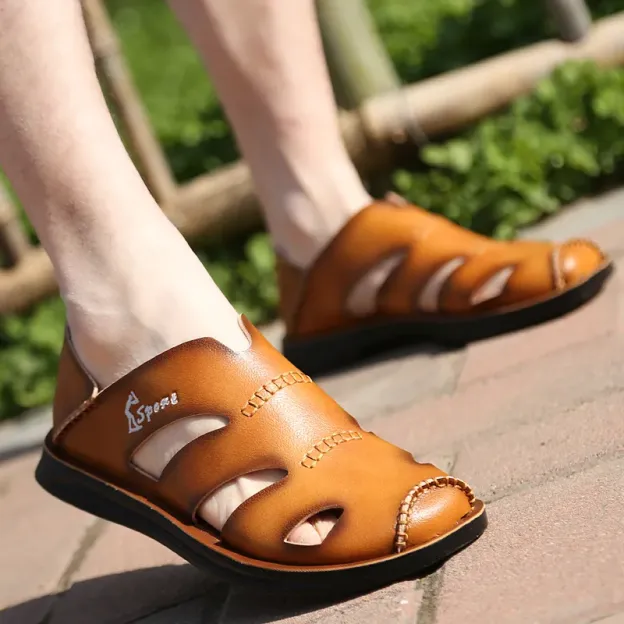 Cowhide Trend Flat Non-slip Beach Shoes-Zdaazd