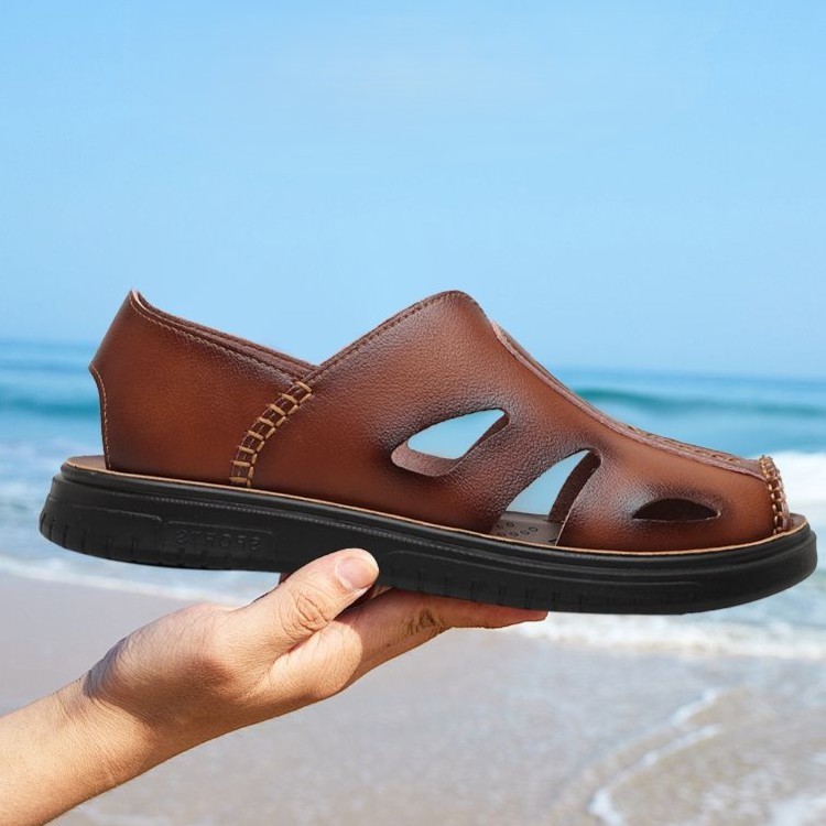 Outdoor leisure cowhide sports non-slip beach shoes-Zdaazd