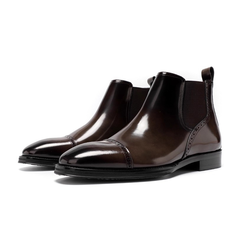 New Men's Mid-Top Pointed Toe Chelsea Boots