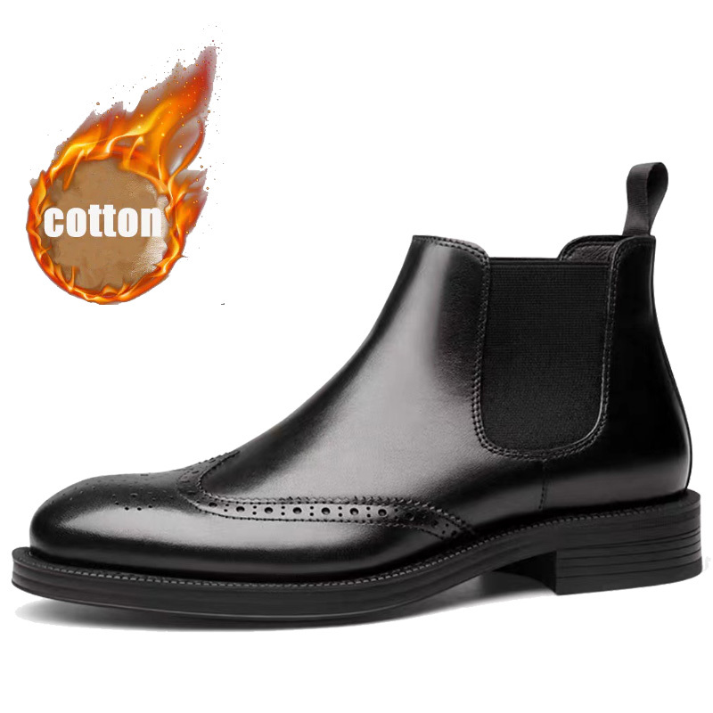 Solid color mid-calf Chelsea boots