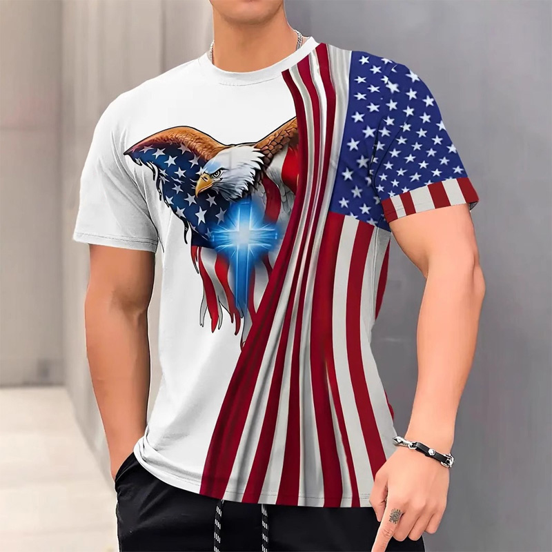 3D Printed Crew Neck Short-Sleeve T-Shirt