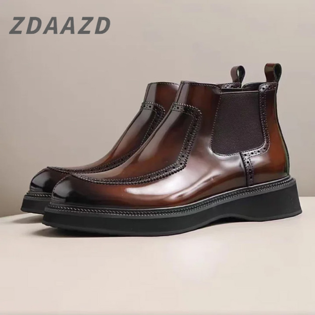 British-style casual leather boots