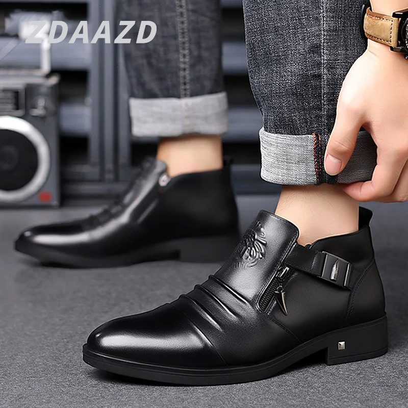 New British style pointed leather shoes