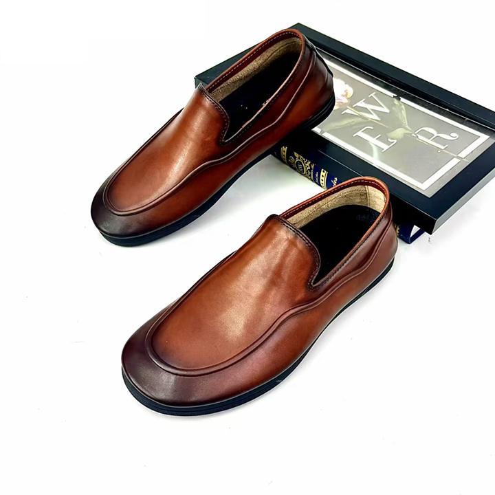 Casual fashion soft bottom flat heel leather shoes-Zdaazd