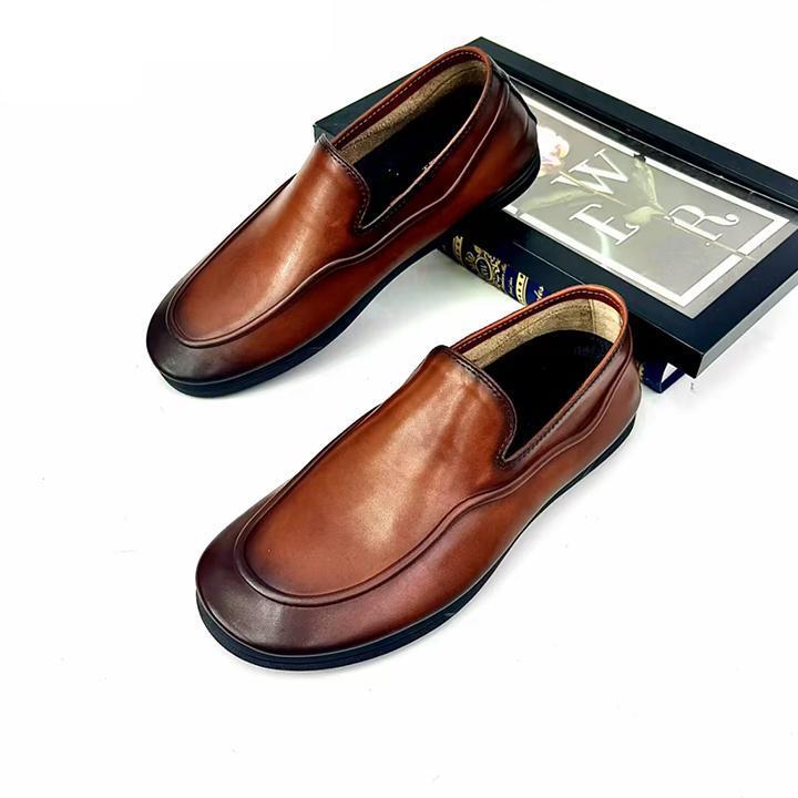 Casual fashion soft bottom flat heel leather shoes-Zdaazd