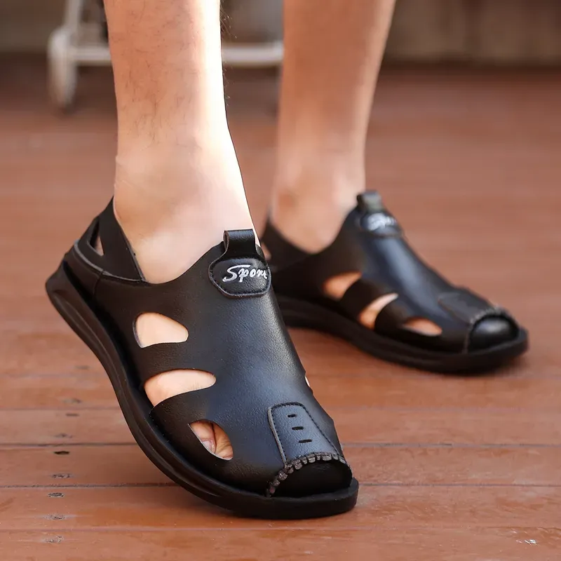 Men's Outer Wear Lightweight Cowhide Beach Shoes-Zdaazd