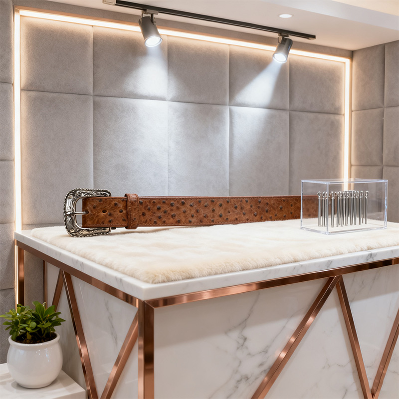 Pure natural selected ostrich leather belts