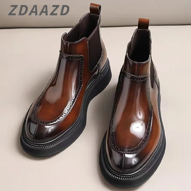 British-style casual leather boots
