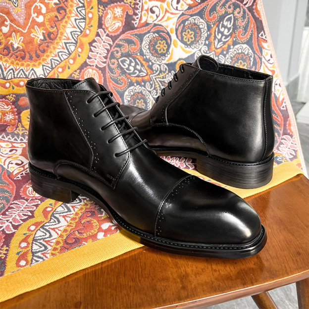 Casual square-toe leather shoes