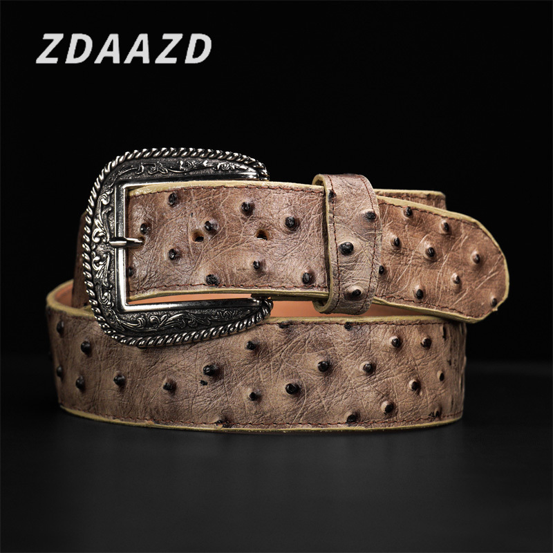 Pure natural ostrich leather belt